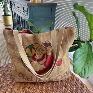 Colorful Burlap Tote Bag